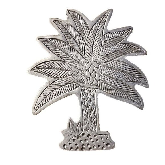 Palm Tree Shaped Trivet Hot Plate Holder Metal Art Home Decor Wall Hanging 9.5x8 - Picture 2 of 3